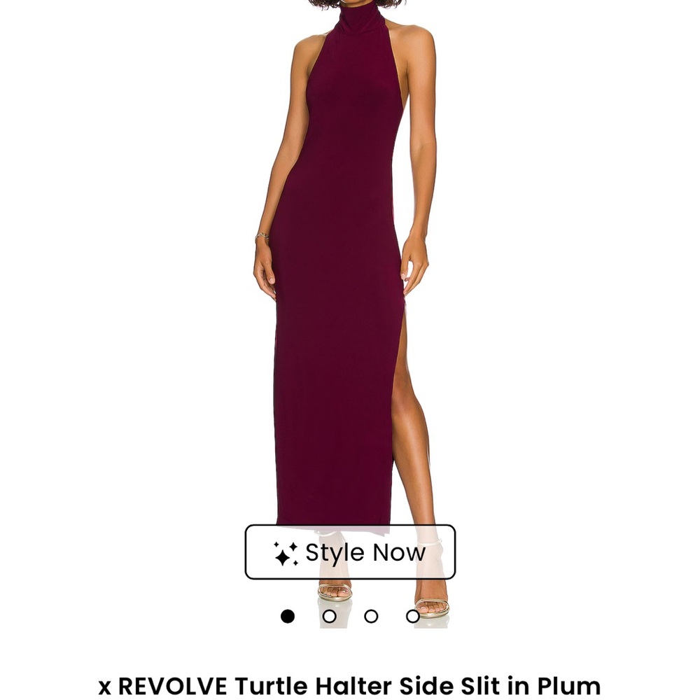 Revolve NormaKamali Plum Halter Maxi Dress-Worn Once